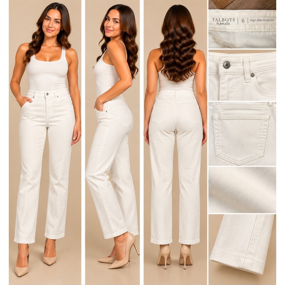 Talbots Flawless Jeans Womens 6 White Old Money Quiet Luxury High Rise Bootcut